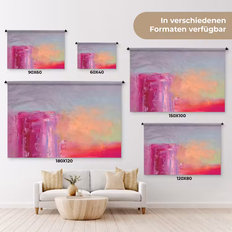 Abstract - Kleuren - Modern - Roze Wandkleed katoen klein -tsfeer8_DE