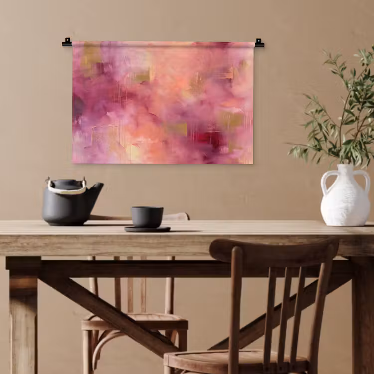 Abstract - Kleuren - Modern - Roze - Paars Wandkleed katoen klein -sfeer6