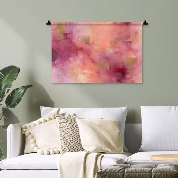 Abstract - Kleuren - Modern - Roze - Paars Wandkleed katoen klein -sfeer7