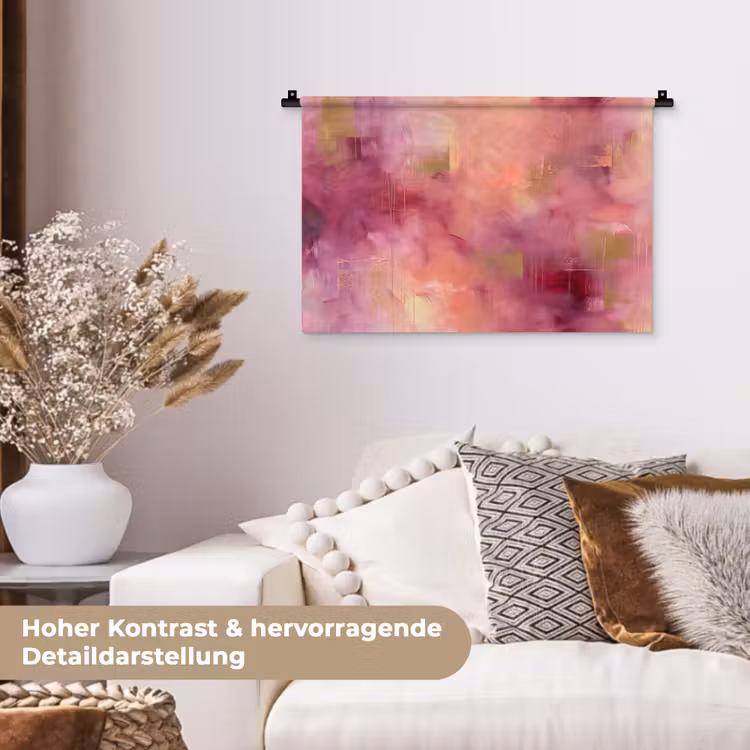 Abstract - Kleuren - Modern - Roze - Paars Wandkleed katoen klein -tsfeer1_DE