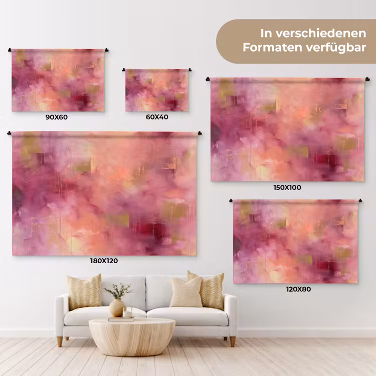 Abstract - Kleuren - Modern - Roze - Paars Wandkleed katoen klein -tsfeer8_DE