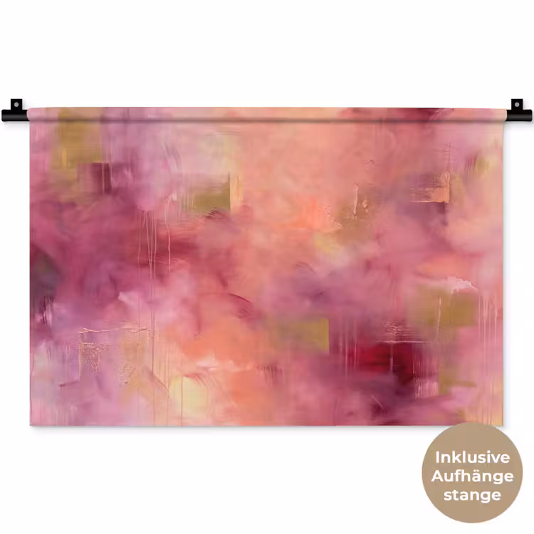 Abstract - Kleuren - Modern - Roze - Paars Wandkleed katoen klein -t3d_DE
