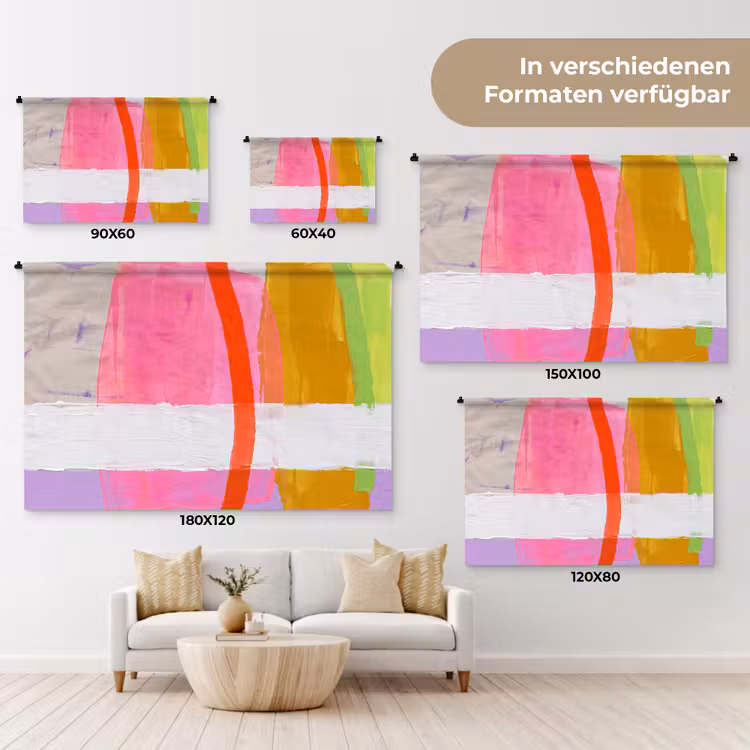 Abstract - Kleurrijk - Vormen - Modern - Kunst Wandkleed katoen klein -tsfeer8_DE