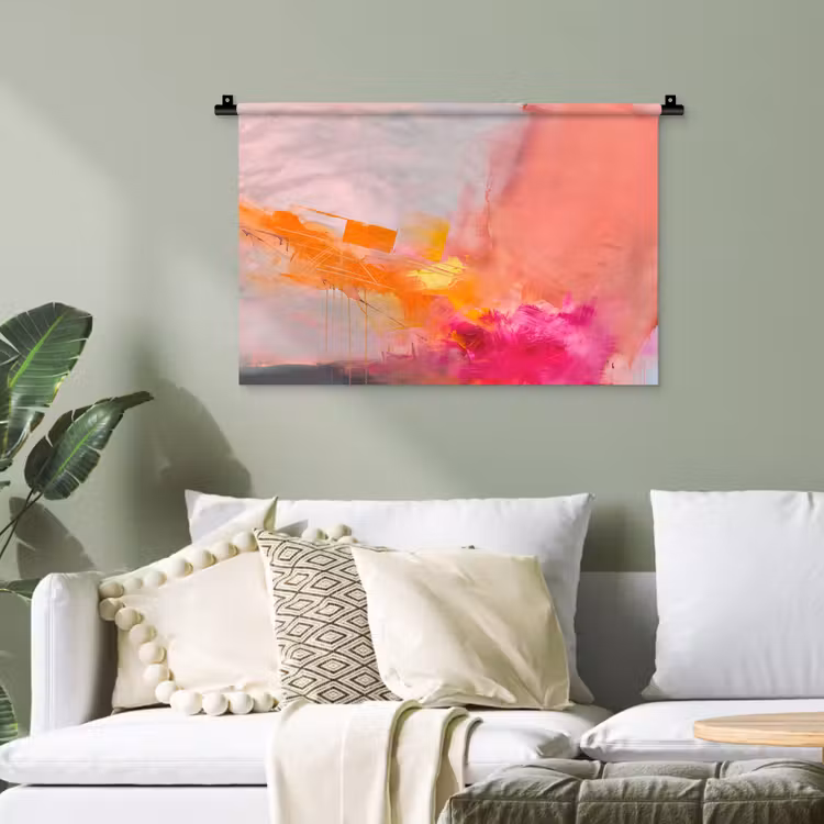 Abstract - Kleurrijk - Modern - Roze Wandkleed katoen klein -sfeer7
