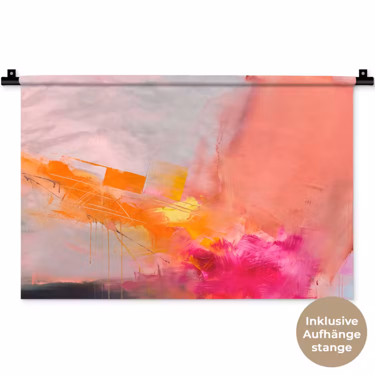 Abstract - Kleurrijk - Modern - Roze Wandkleed katoen klein -t3d_DE