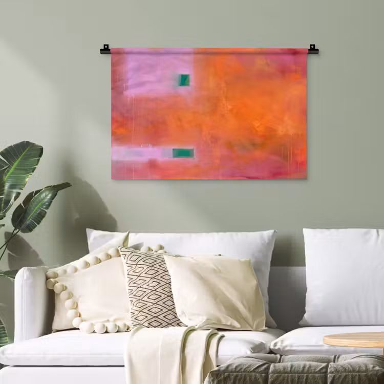 Abstract - Vlakken - Kunst - Modern - Oranje Wandkleed katoen klein -sfeer7