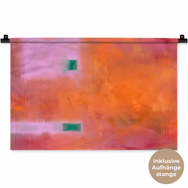 Abstract - Vlakken - Kunst - Modern - Oranje Wandkleed katoen klein -t3d_DE