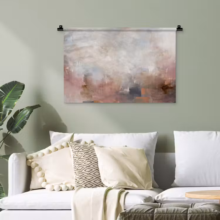 Abstract - Vloeiend - Kunst - Modern - Beige Wandkleed katoen klein -sfeer7