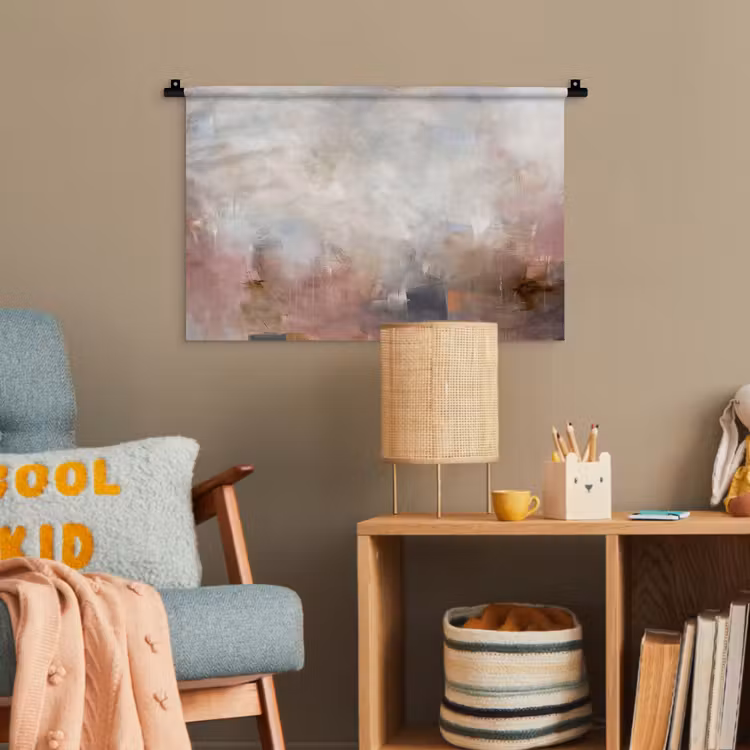 Abstract - Vloeiend - Kunst - Modern - Beige Wandkleed katoen klein -wsfeer4_kind