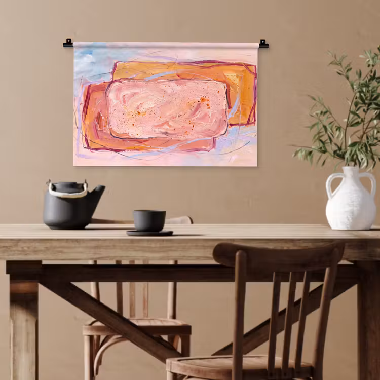 Abstract - Vormen - Modern - Roze Wandkleed katoen klein -sfeer6