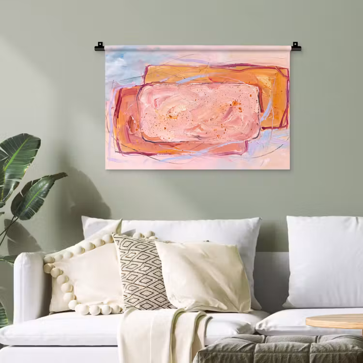 Abstract - Vormen - Modern - Roze Wandkleed katoen klein -sfeer7