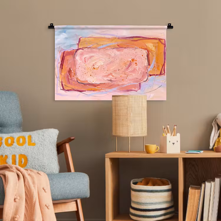 Abstract - Vormen - Modern - Roze Wandkleed katoen klein -wsfeer4_kind