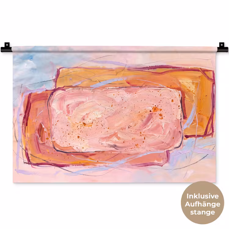 Abstract - Vormen - Modern - Roze Wandkleed katoen klein -t3d_DE
