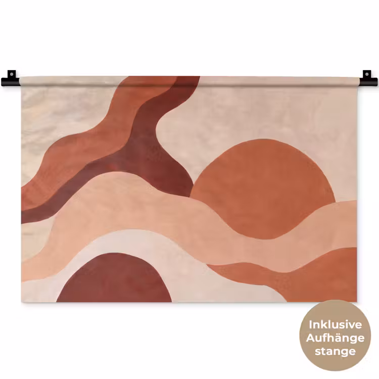 Abstract - Vormen - Organisch - Aardetinten - Modern Wandkleed katoen klein -t3d_DE