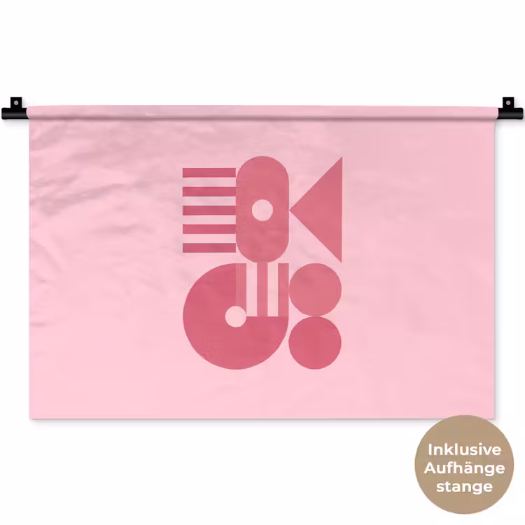 Abstract - Geometrisch - Vormen - Roze Wandkleed katoen klein -t3d_DE