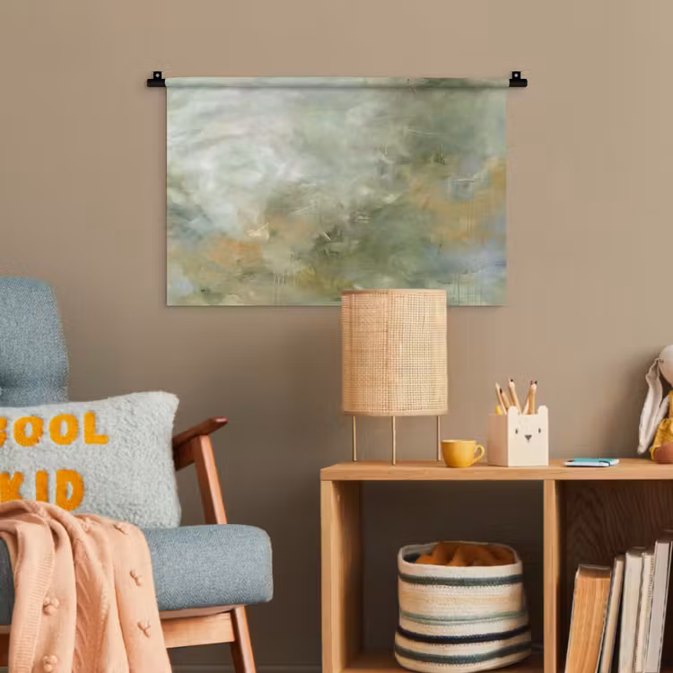 Abstract - Groen - Beige - Modern - Kunst Wandkleed katoen klein -wsfeer4_kind