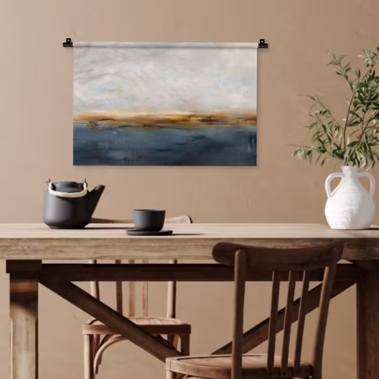 Abstract - Horizon - Water - Modern - Beige Wandkleed katoen klein -sfeer6