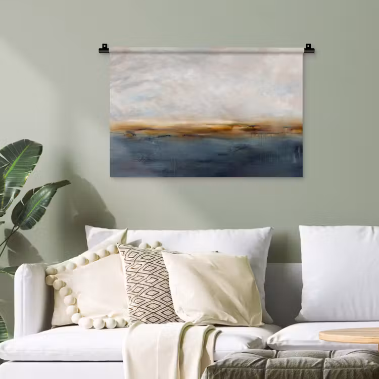 Abstract - Horizon - Water - Modern - Beige Wandkleed katoen klein -sfeer7
