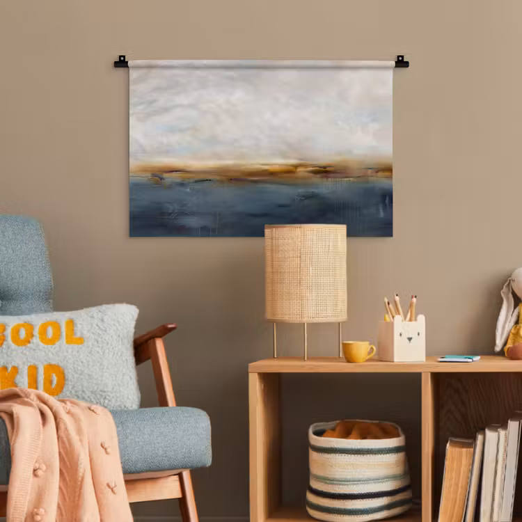 Abstract - Horizon - Water - Modern - Beige Wandkleed katoen klein -wsfeer4_kind