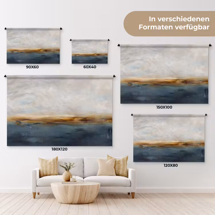 Abstract - Horizon - Water - Modern - Beige Wandkleed katoen klein -tsfeer8_DE