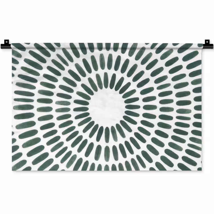 Abstract - Cirkel - Patroon - Modern - Groen Wandkleed katoen klein -zz3d