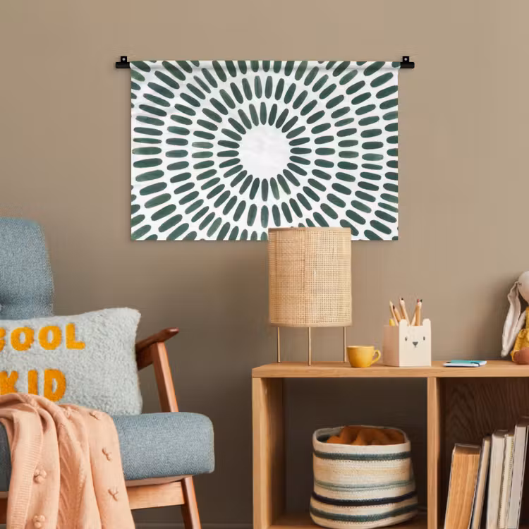 Abstract - Cirkel - Patroon - Modern - Groen Wandkleed katoen klein -wsfeer4_kind