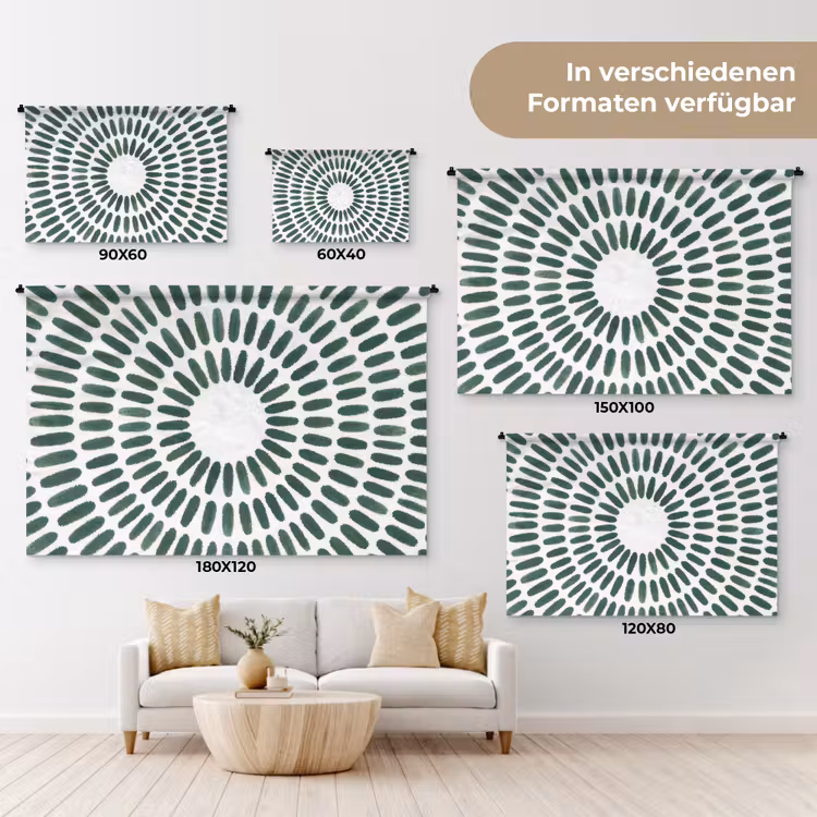 Abstract - Cirkel - Patroon - Modern - Groen Wandkleed katoen klein -tsfeer8_DE