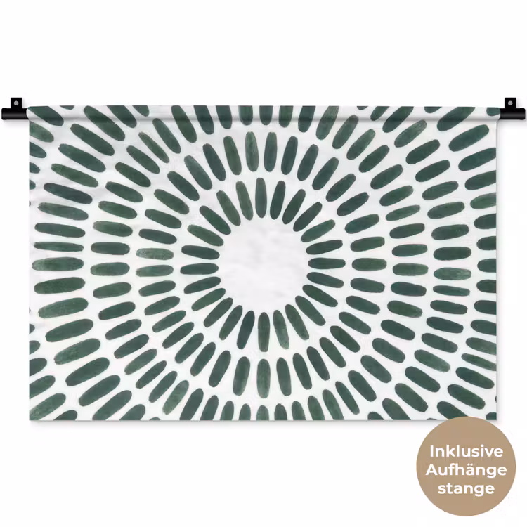 Abstract - Cirkel - Patroon - Modern - Groen Wandkleed katoen klein -t3d_DE