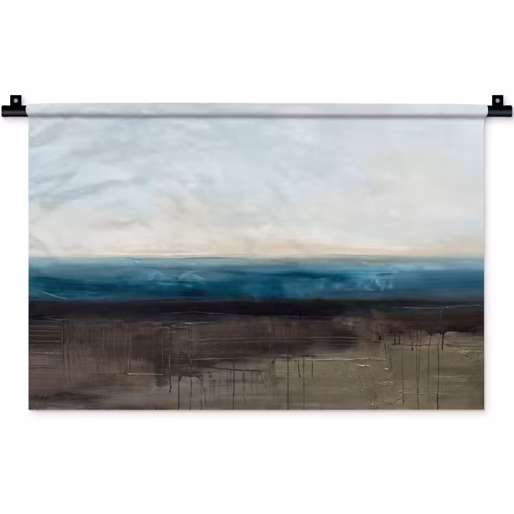 Abstract - Landschap - Horizon - Blauw - Modern Wandkleed katoen klein -zz3d