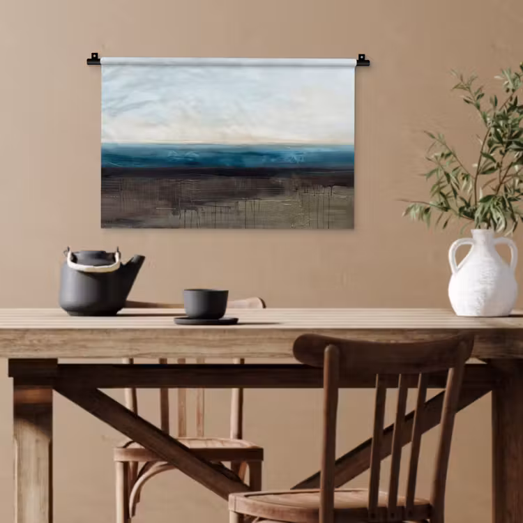 Abstract - Landschap - Horizon - Blauw - Modern Wandkleed katoen klein -sfeer6