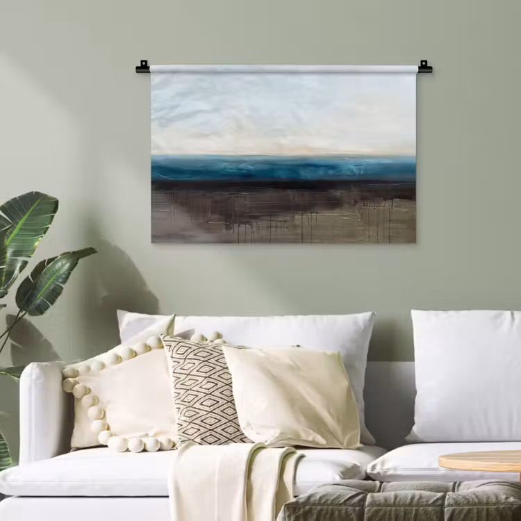 Abstract - Landschap - Horizon - Blauw - Modern Wandkleed katoen klein -sfeer7