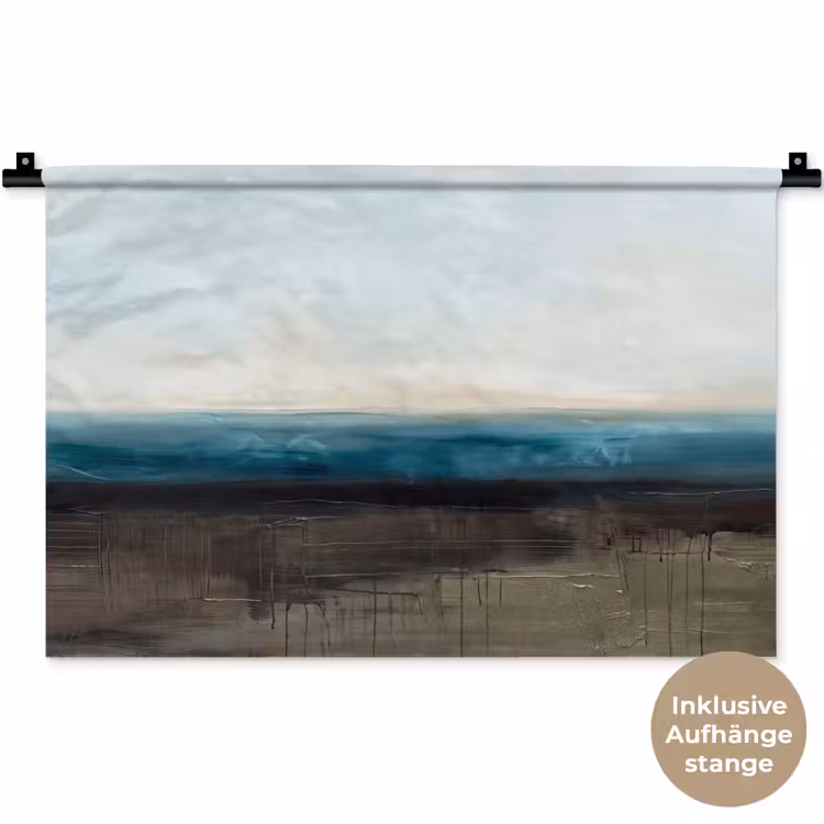 Abstract - Landschap - Horizon - Blauw - Modern Wandkleed katoen klein -t3d_DE
