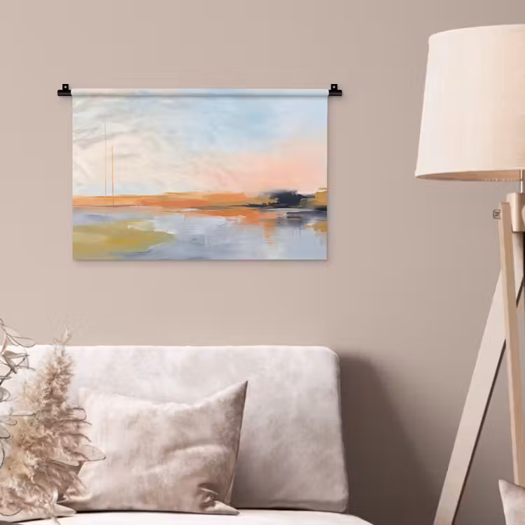 Abstract - Landschap - Horizon - Modern - Kleurrijk Wandkleed katoen klein -sfeer4