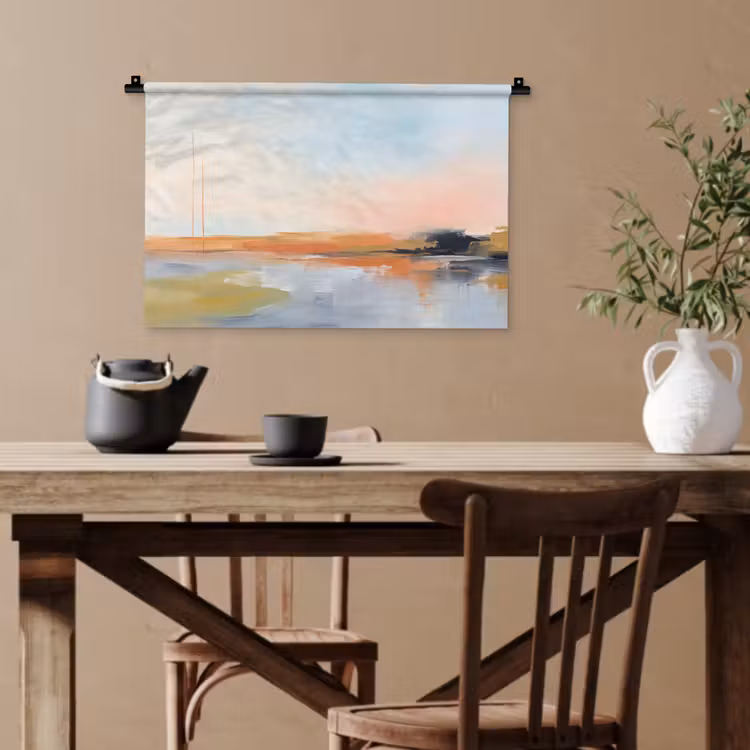 Abstract - Landschap - Horizon - Modern - Kleurrijk Wandkleed katoen klein -sfeer6