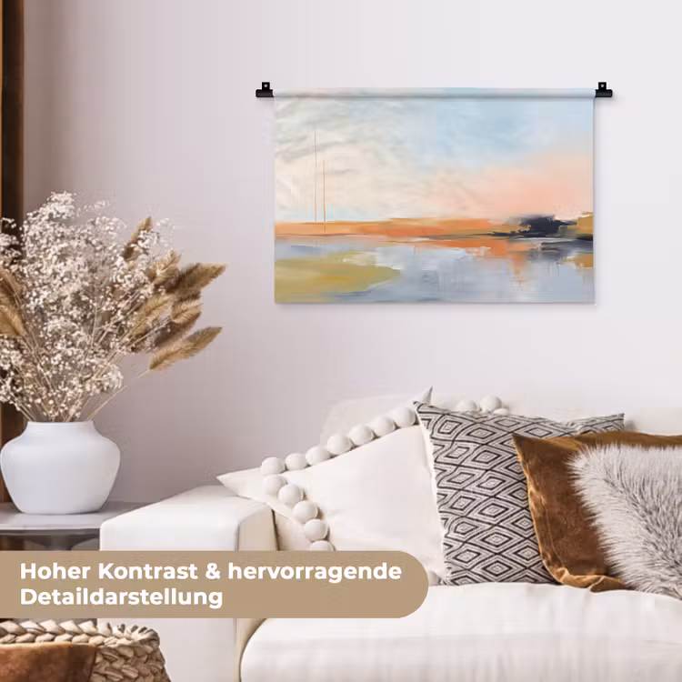 Abstract - Landschap - Horizon - Modern - Kleurrijk Wandkleed katoen klein -tsfeer1_DE