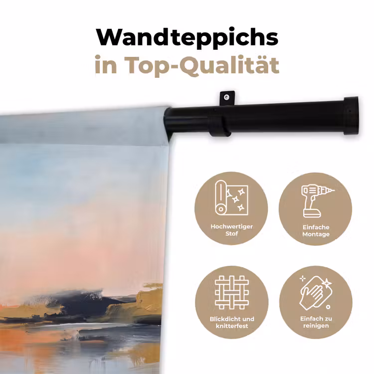 Abstract - Landschap - Horizon - Modern - Kleurrijk Wandkleed katoen klein -tsfeer2_DE