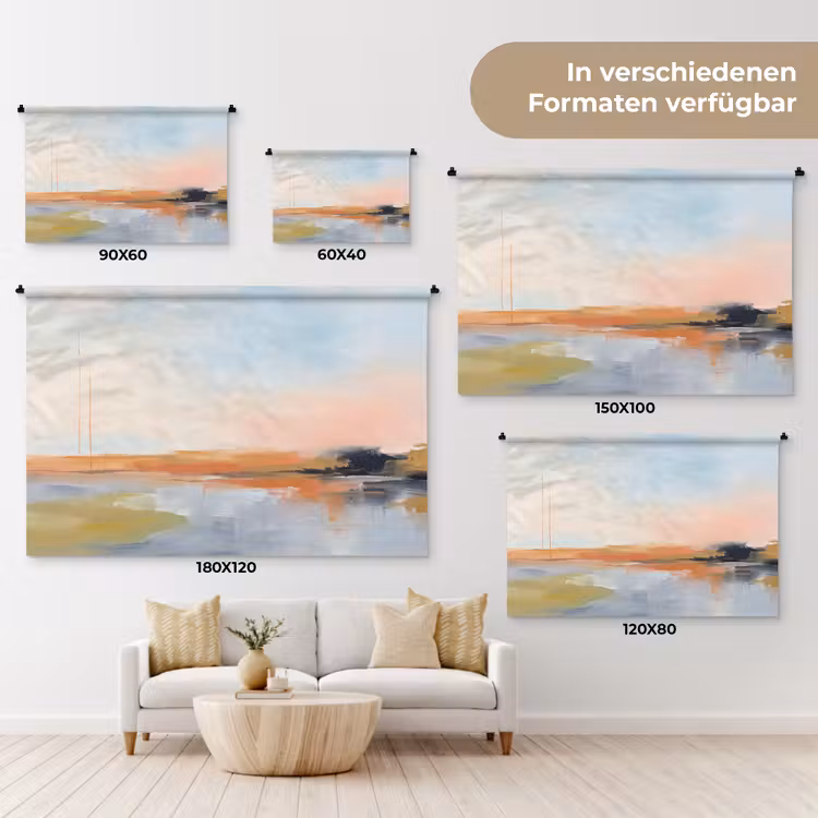 Abstract - Landschap - Horizon - Modern - Kleurrijk Wandkleed katoen klein -tsfeer8_DE