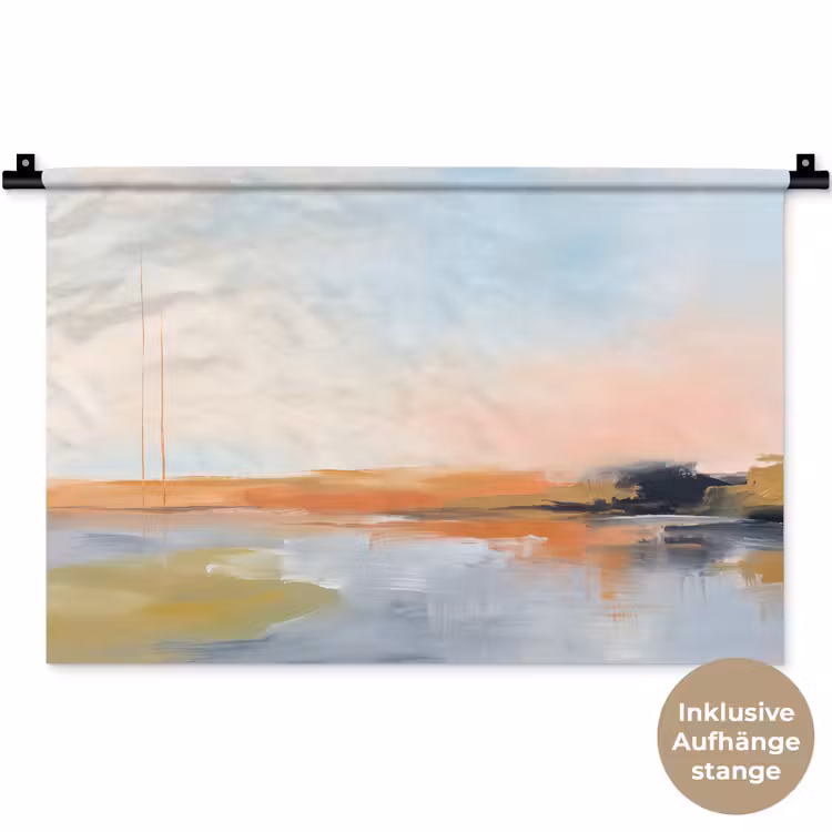 Abstract - Landschap - Horizon - Modern - Kleurrijk Wandkleed katoen klein -t3d_DE
