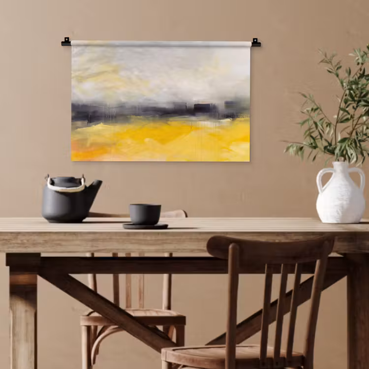 Abstract - Landschap - Modern - Geel Wandkleed katoen klein -sfeer6