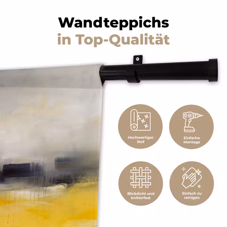 Abstract - Landschap - Modern - Geel Wandkleed katoen klein -tsfeer2_DE