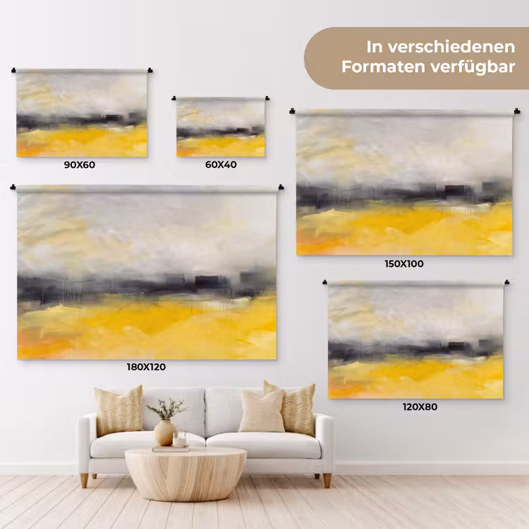 Abstract - Landschap - Modern - Geel Wandkleed katoen klein -tsfeer8_DE