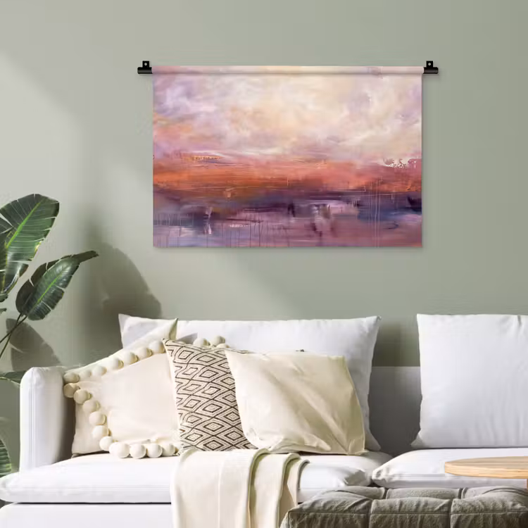Abstract - Landschap - Modern - Paars - Oranje Wandkleed katoen klein -sfeer7