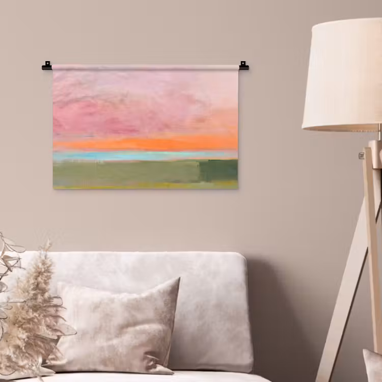 Abstract - Landschap - Modern - Roze - Oranje Wandkleed katoen klein -sfeer4