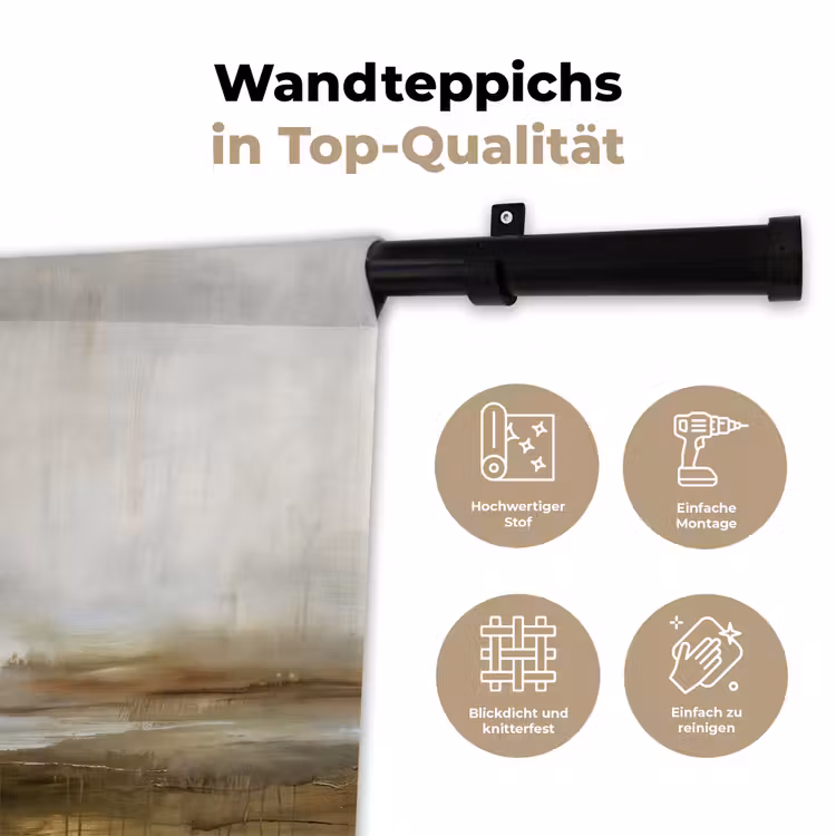Abstract - Landschap - Natuur - Beige - Bruin Wandkleed katoen klein -tsfeer2_DE