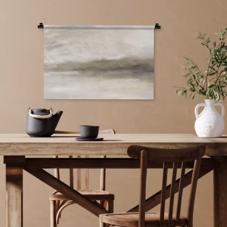 Abstract - Landschap - Nevel - Modern - Grijs Wandkleed katoen klein -sfeer6