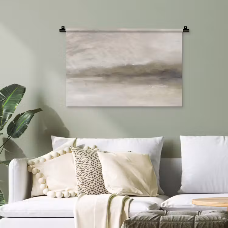 Abstract - Landschap - Nevel - Modern - Grijs Wandkleed katoen klein -sfeer7