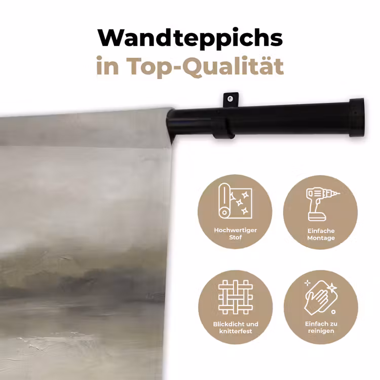 Abstract - Landschap - Nevel - Modern - Grijs Wandkleed katoen klein -tsfeer2_DE