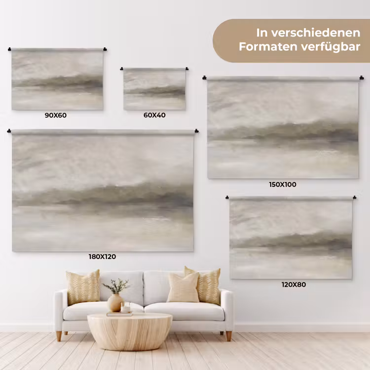 Abstract - Landschap - Nevel - Modern - Grijs Wandkleed katoen klein -tsfeer8_DE