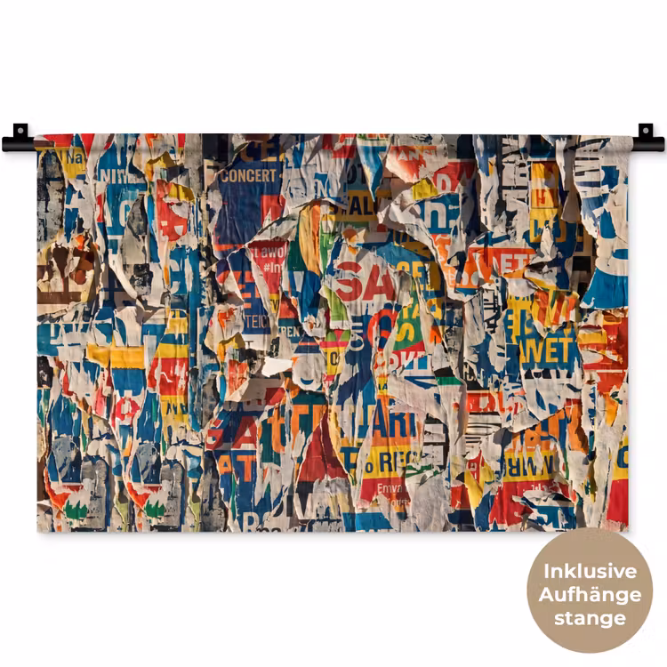 Abstract - Gelaagd papier - Urban - Modern - Kleurrijk Wandkleed katoen klein -t3d_DE