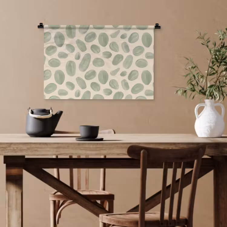 Abstract - Patroon - Organisch - Groen - Modern Wandkleed katoen klein -sfeer6